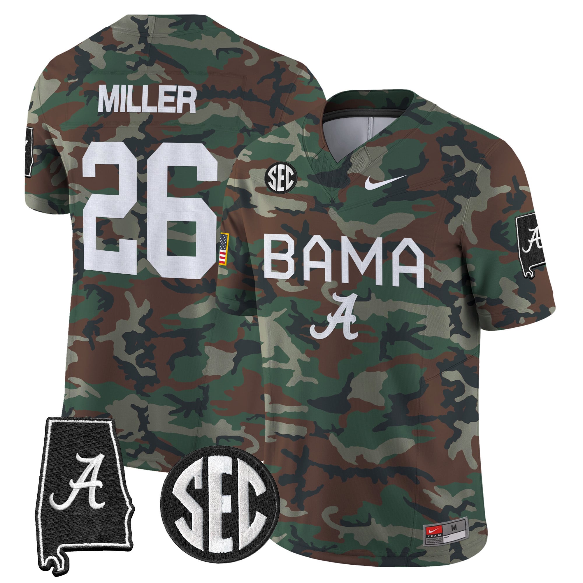 Alabama Crimson Tide 2024 Military Vapor Limited Jersey - All Stitched